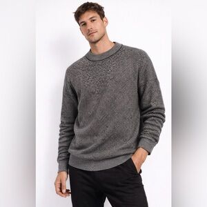 Bellissimo Merino Wool Blend Knit Sweater Men’s Large Black & Gray